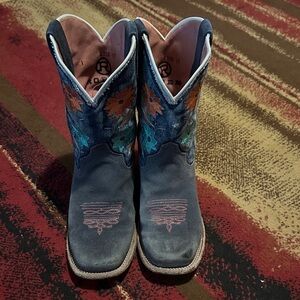 Girls Roper Floral Embroidered Cowboy Boots